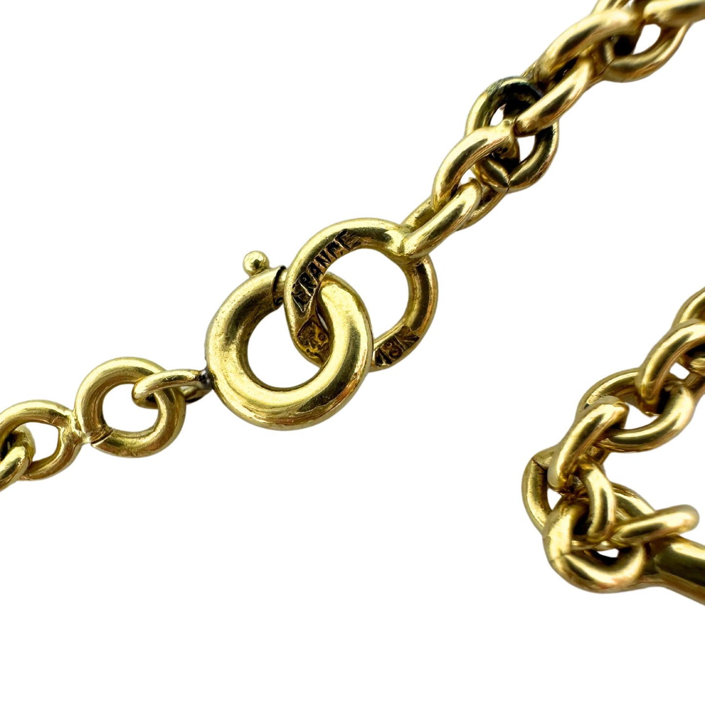 1960's French 18K Yellow Gold, Wood, Enamel, Ruby and Diamond Leopard Necklace