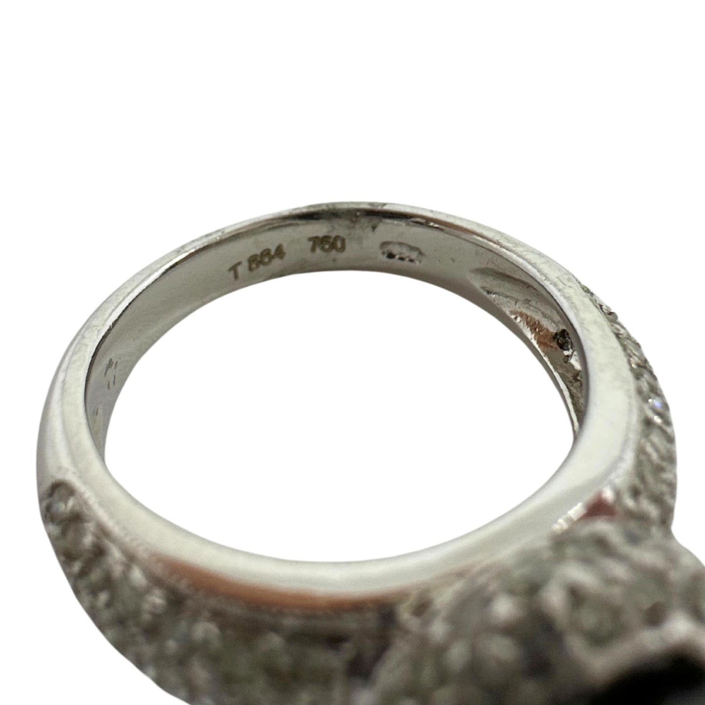 18K White Gold Black and White Diamond Ring