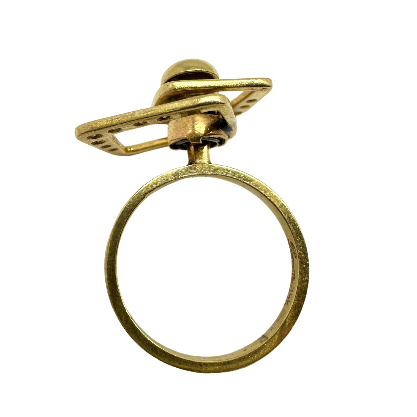 14K Estate Yellow Gold Diamond Fidget Spinning Ring