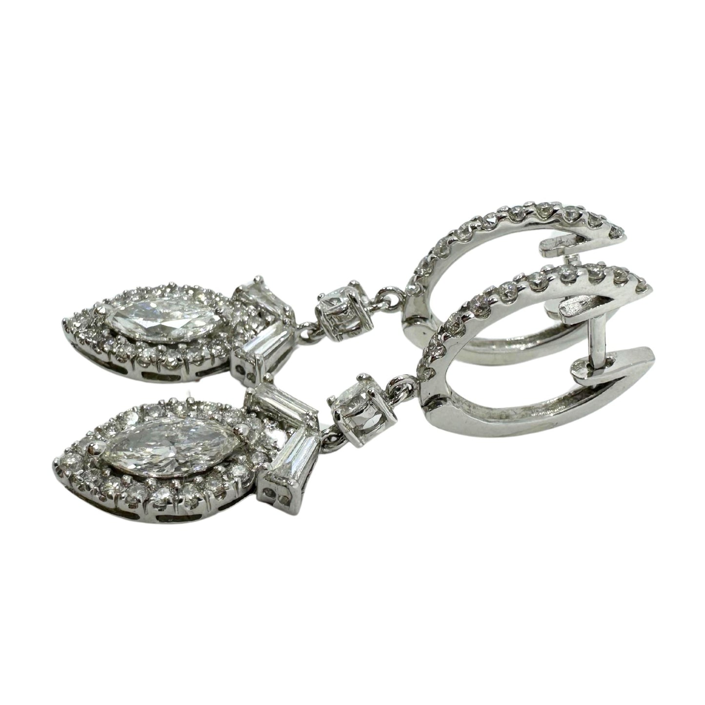 18K White Gold Marquise Diamond Earrings
