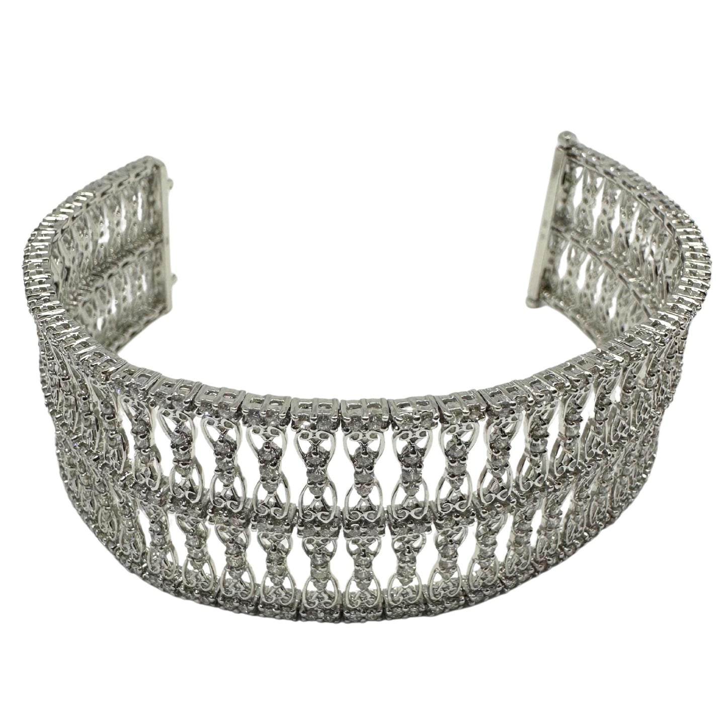 18K White Gold 9.48 Carat Diamond Bracelet - 7 inches