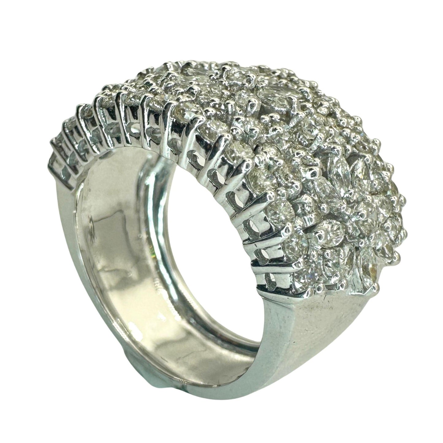 18k Marquise Cut Diamond Wide Band Ring