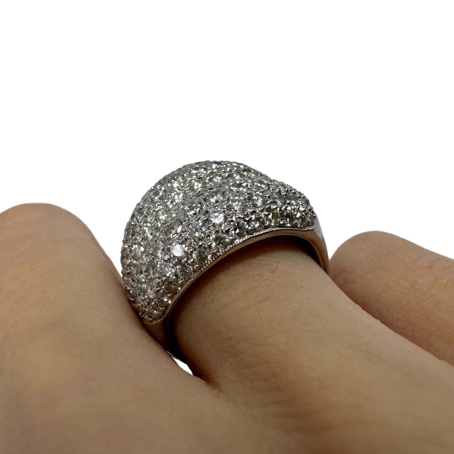 18k White Gold Diamond Wide Band Ring