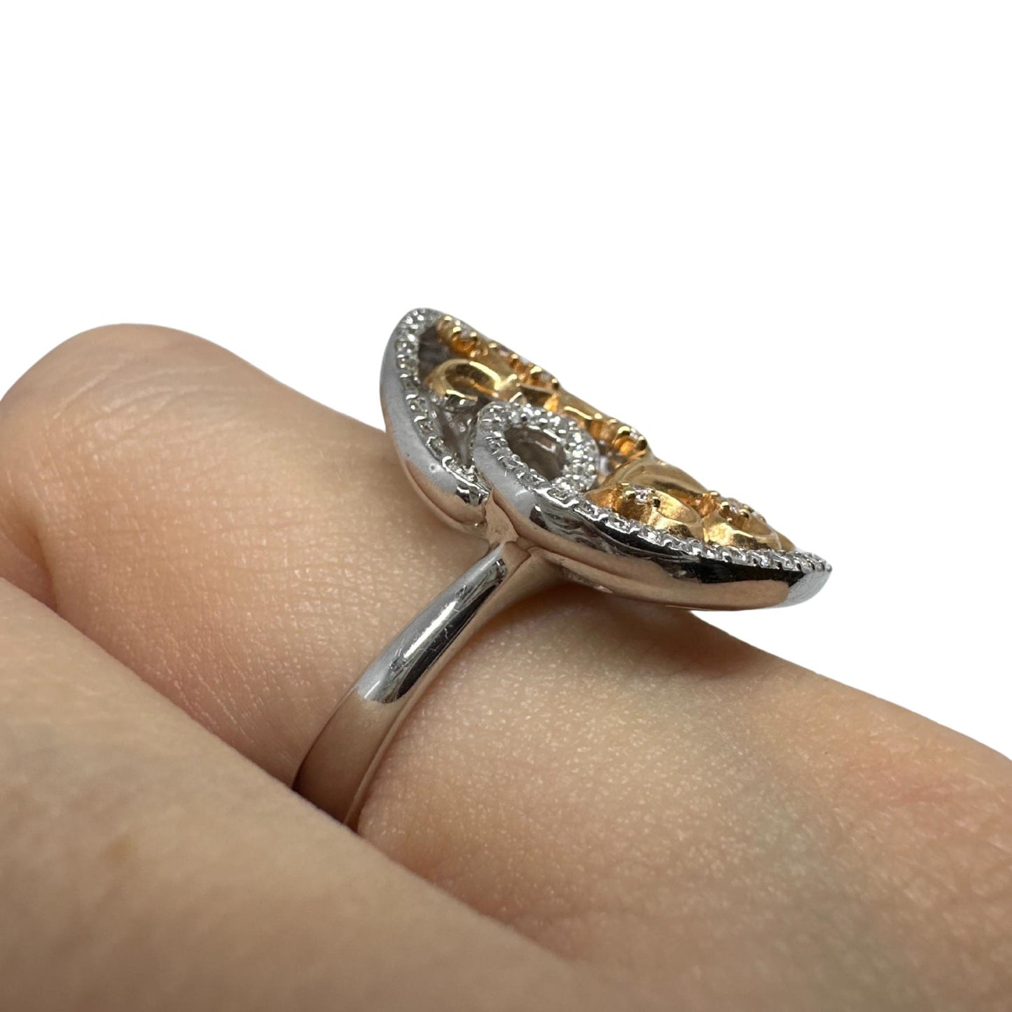 18K White and Rose Gold Diamond Ring