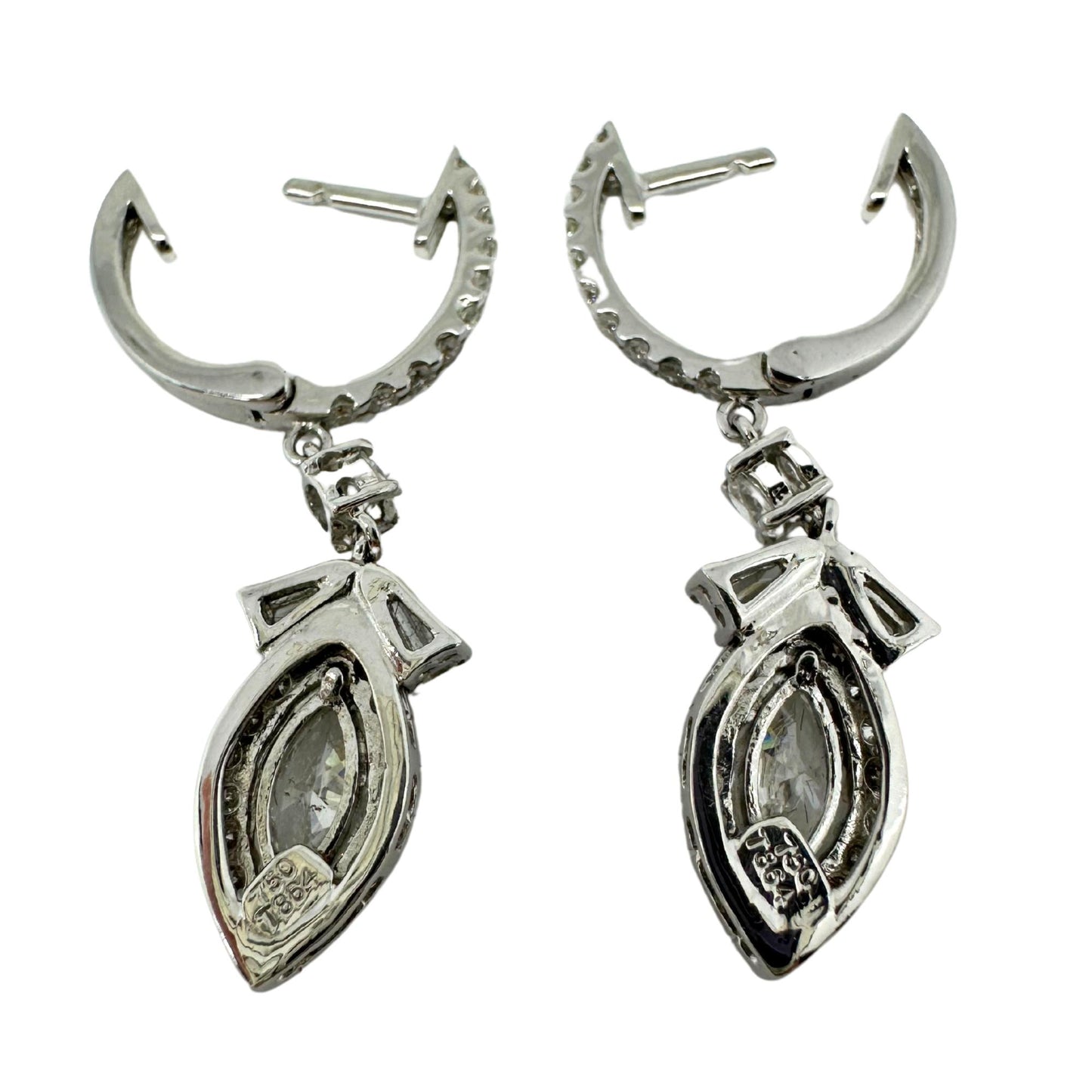 18K White Gold Marquise Diamond Earrings