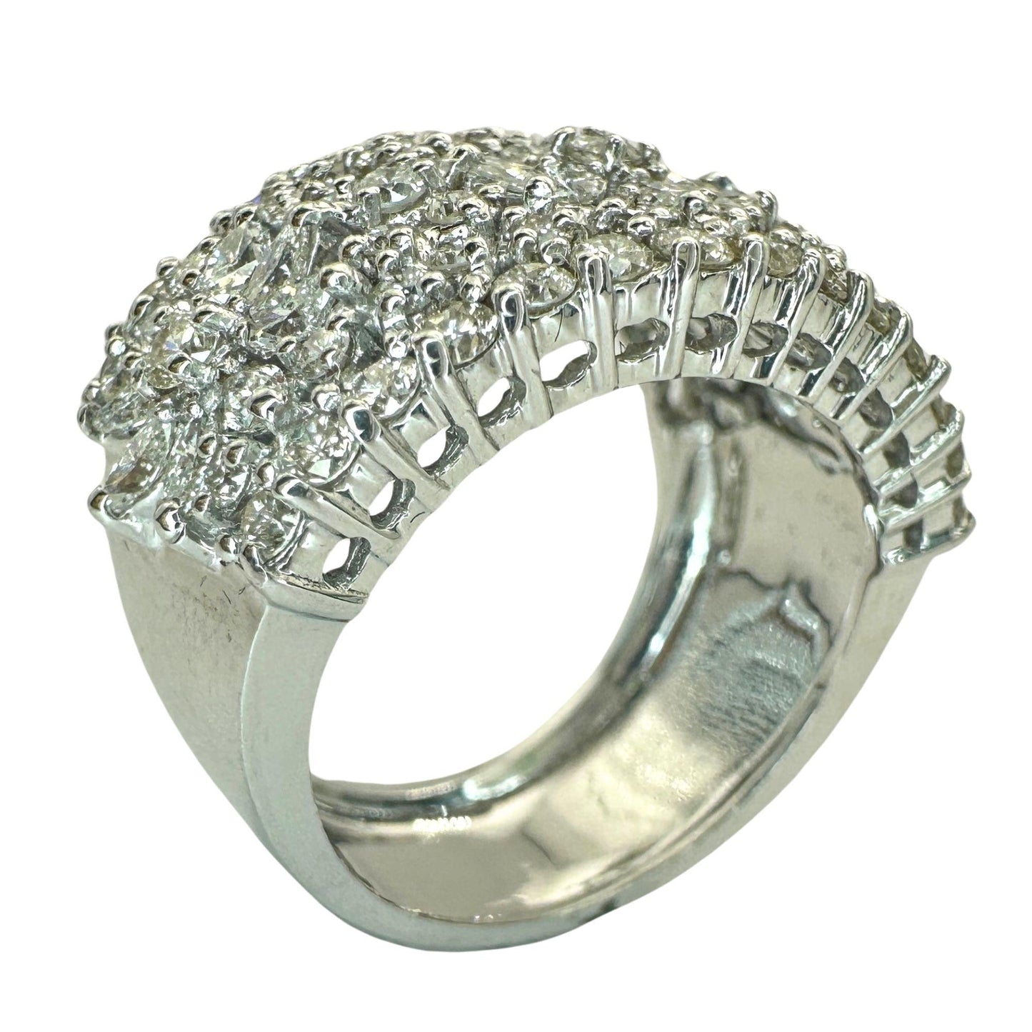 18k Marquise Cut Diamond Wide Band Ring