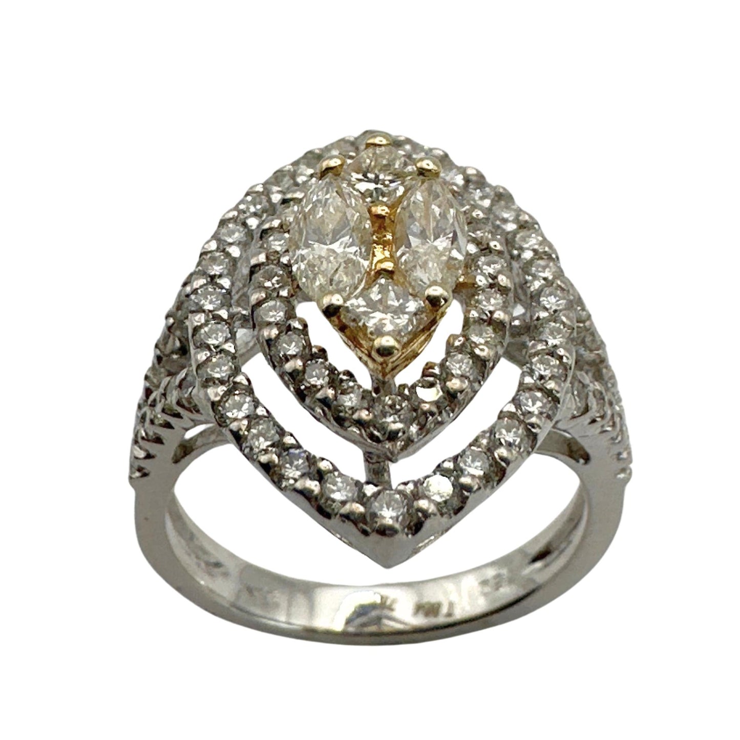 18k Marquise and Princess Cut Diamond Ring