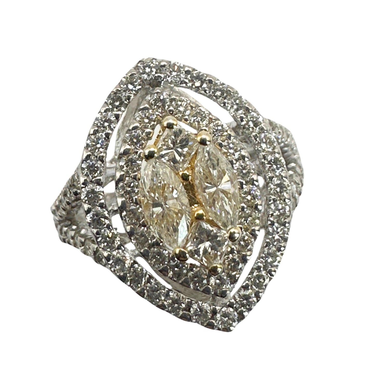 18k Marquise and Princess Cut Diamond Ring