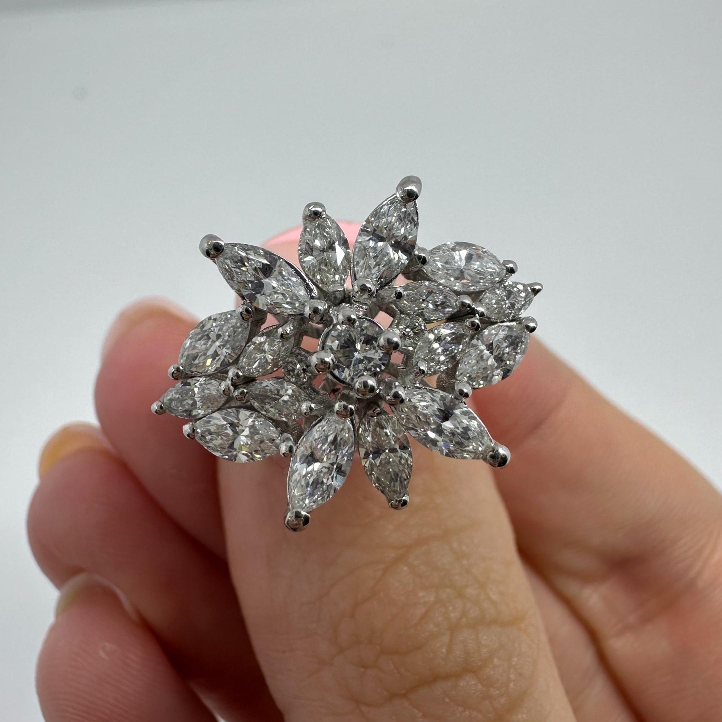 18K White Gold Marquise Cut Diamond Ring