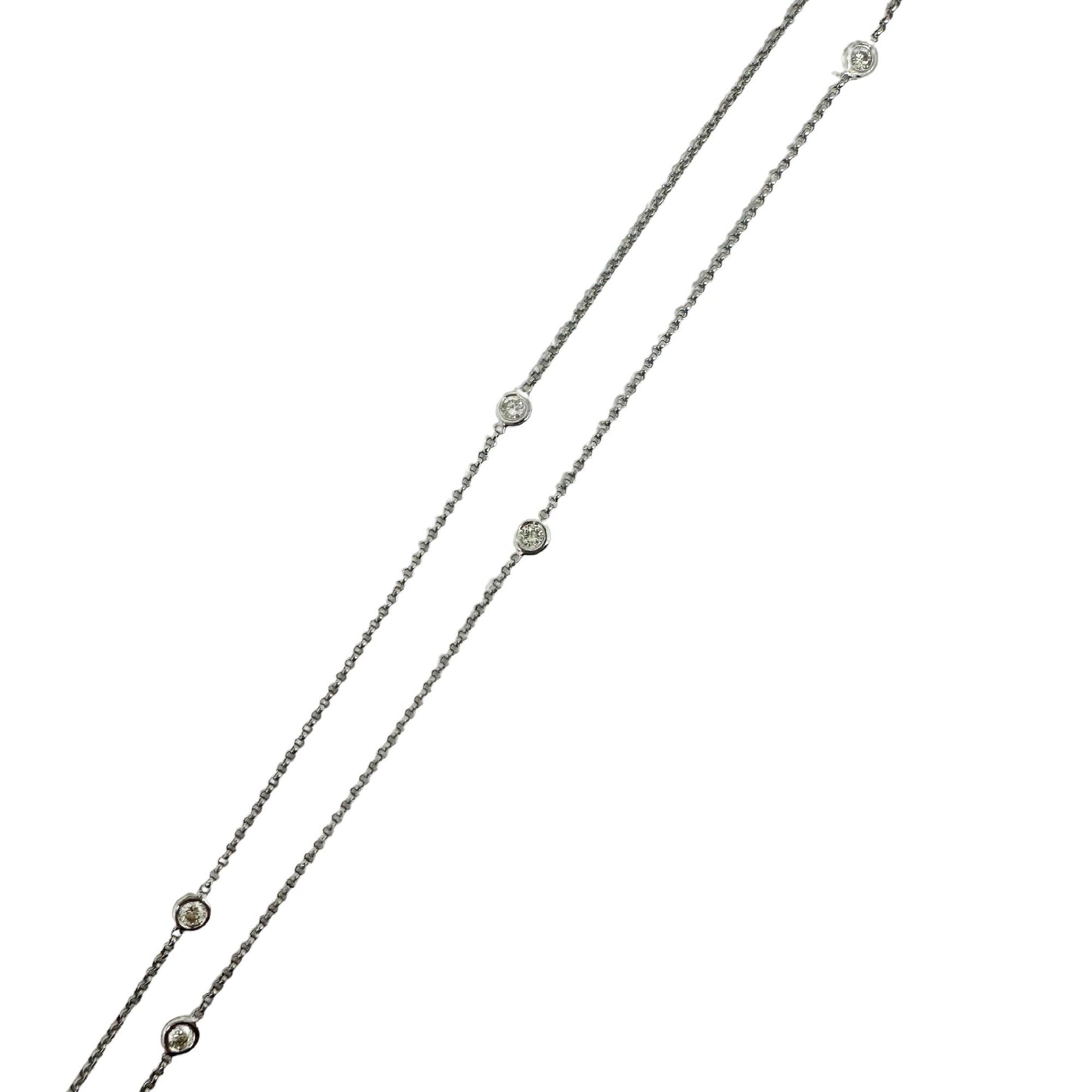 18K White Gold Diamond and Pear Cut Emerald Pendant Necklace
