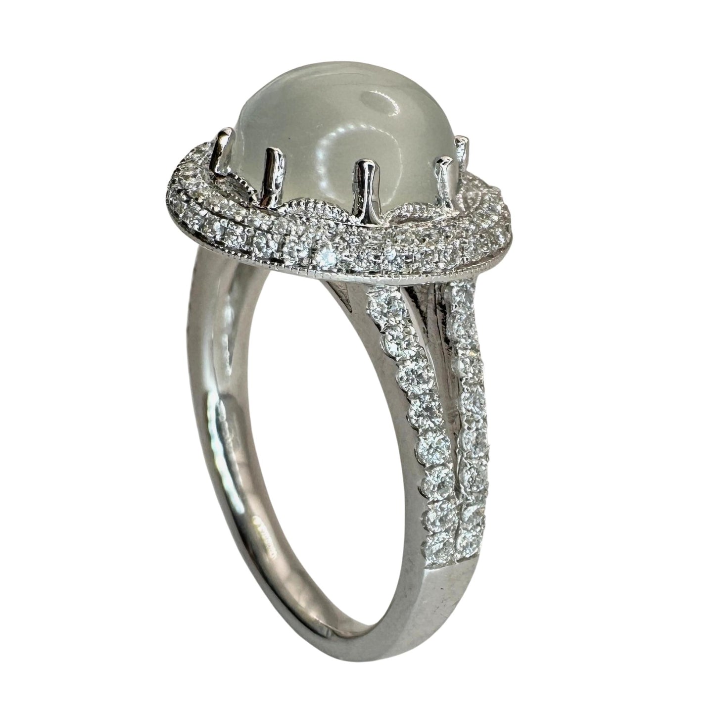 18K Diamond and Moonstone Ring