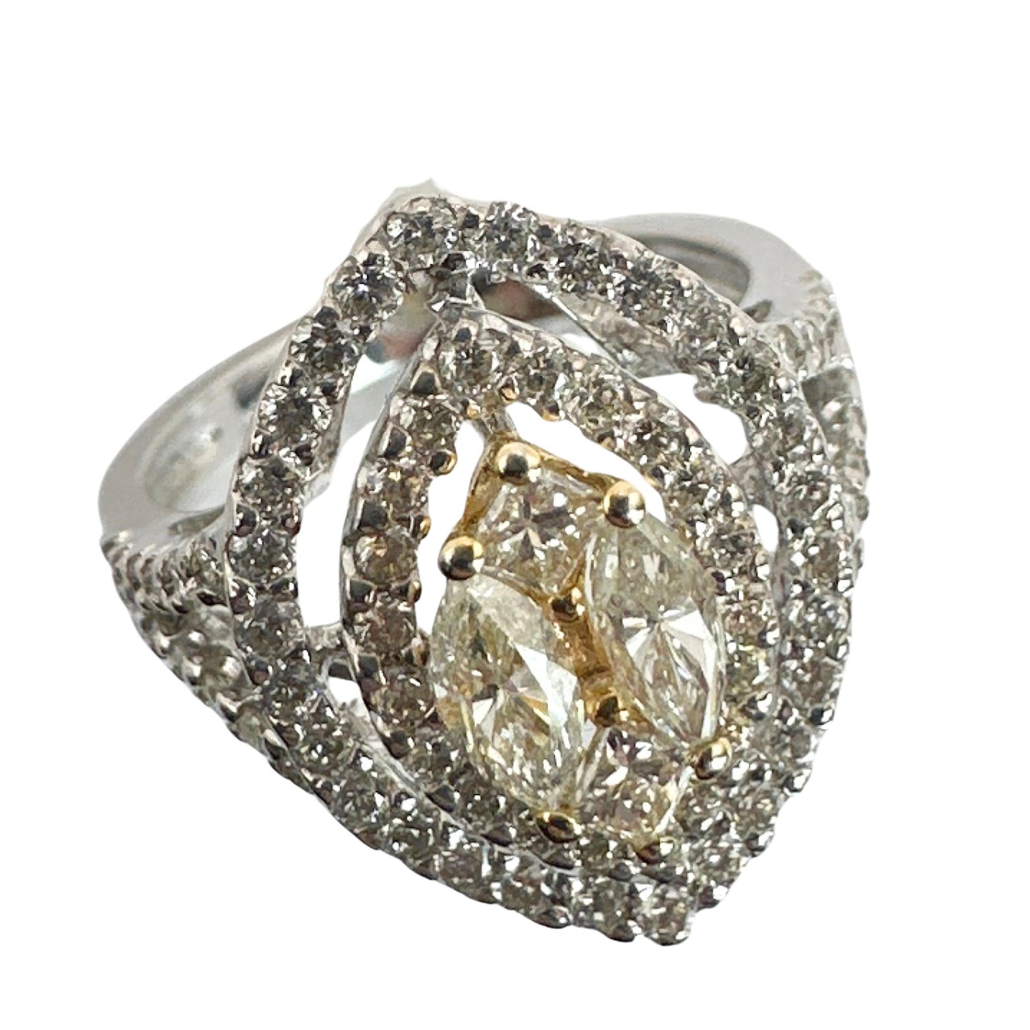 18k Marquise and Princess Cut Diamond Ring