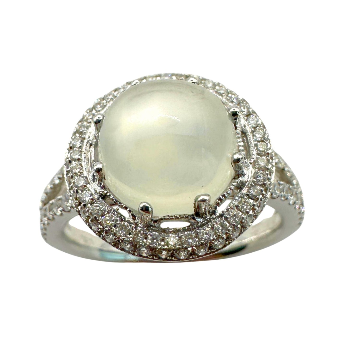 18K Diamond and Moonstone Ring