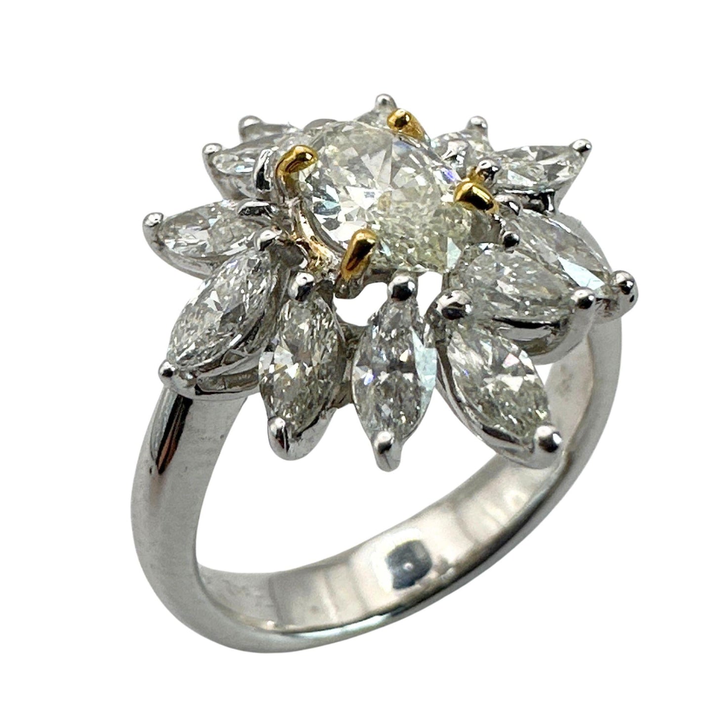 18k Diamond Ring with Marquise Center