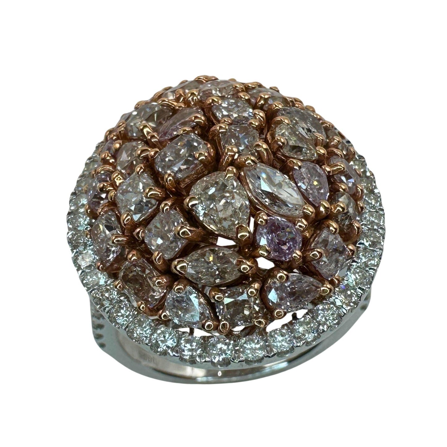 18k Pink and White Diamond Cocktail Ring