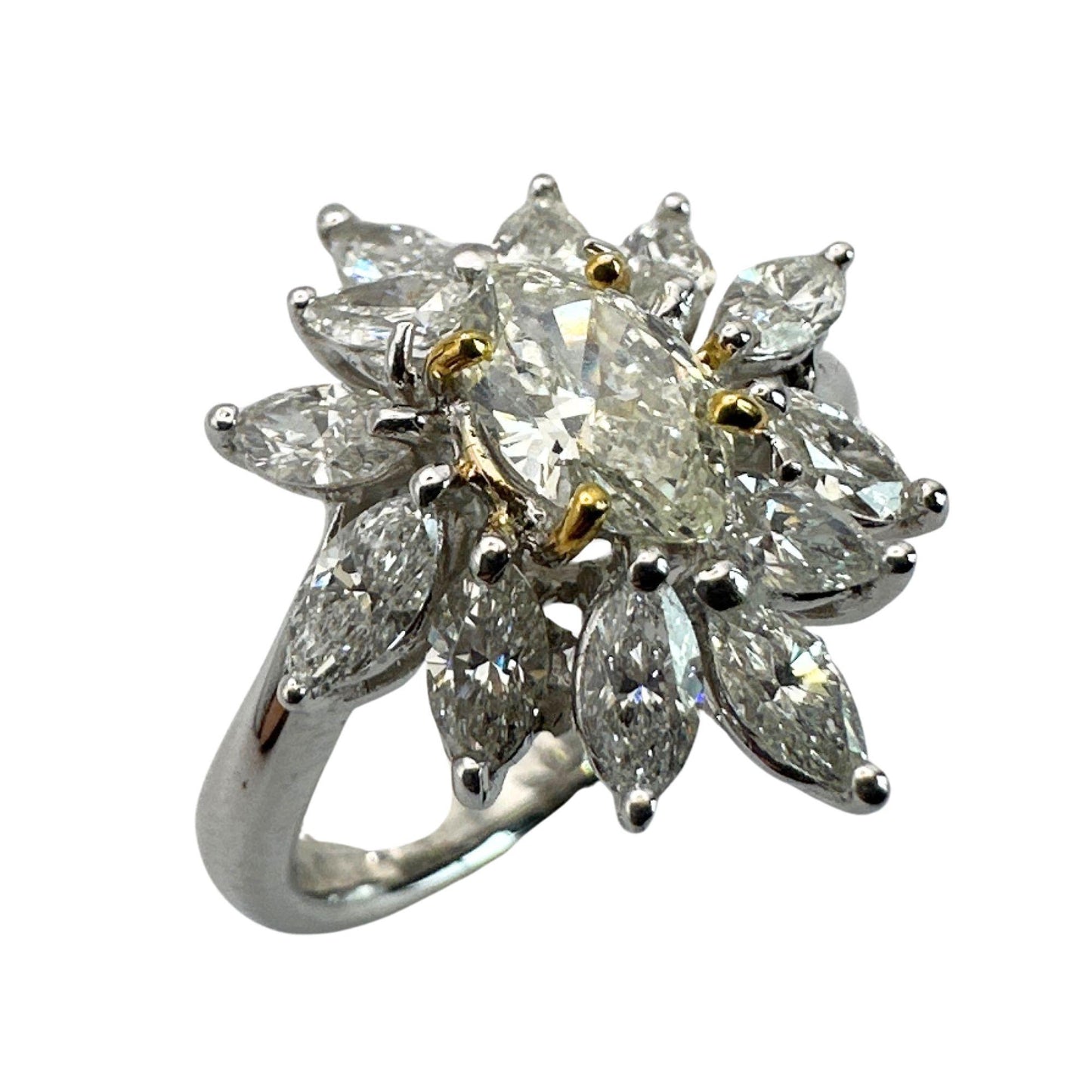 18k Diamond Ring with Marquise Center