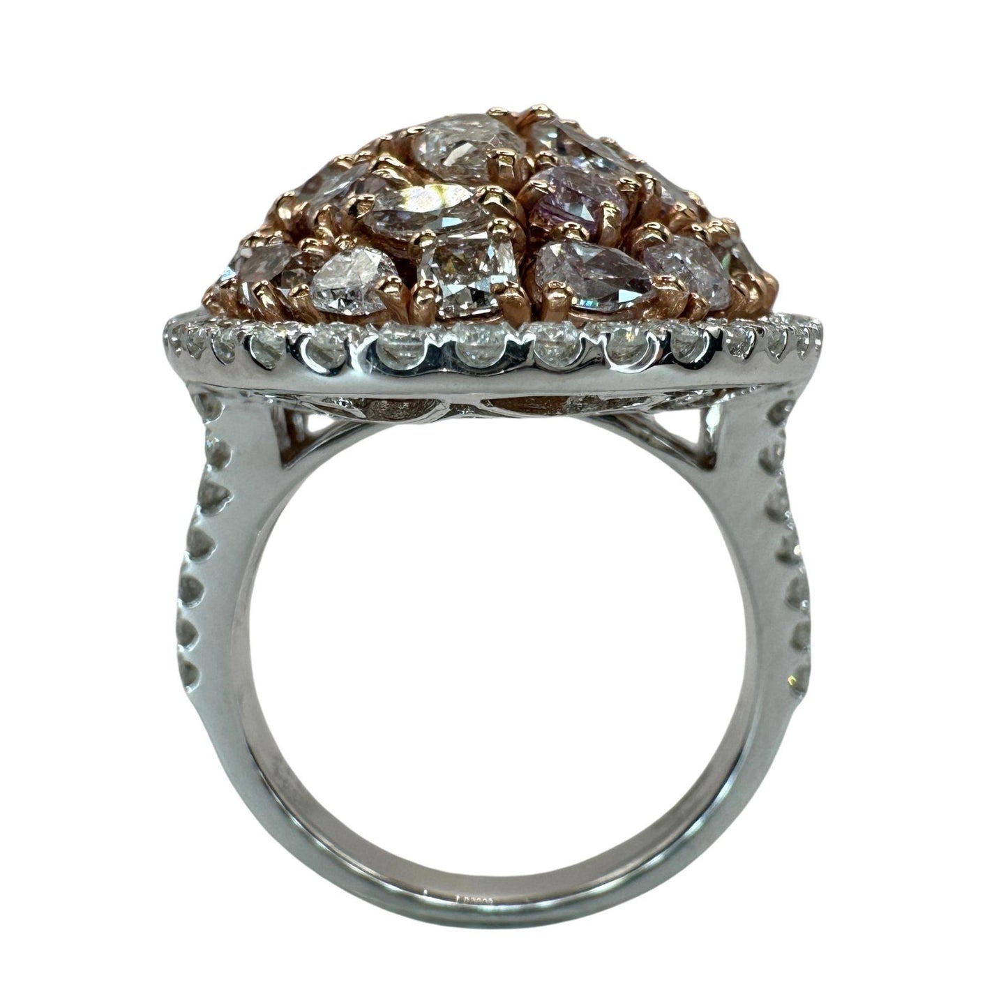 18k Pink and White Diamond Cocktail Ring