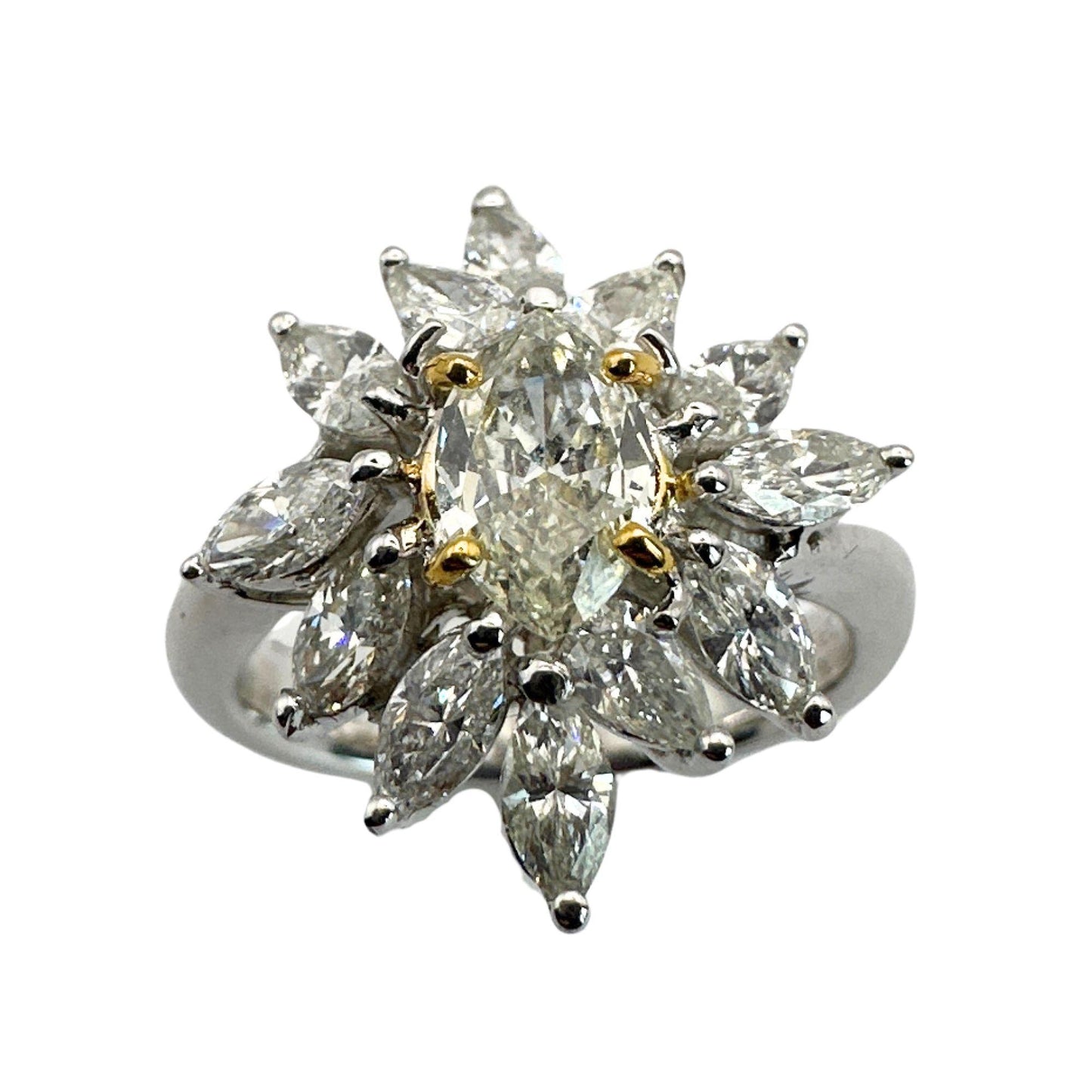 18k Diamond Ring with Marquise Center