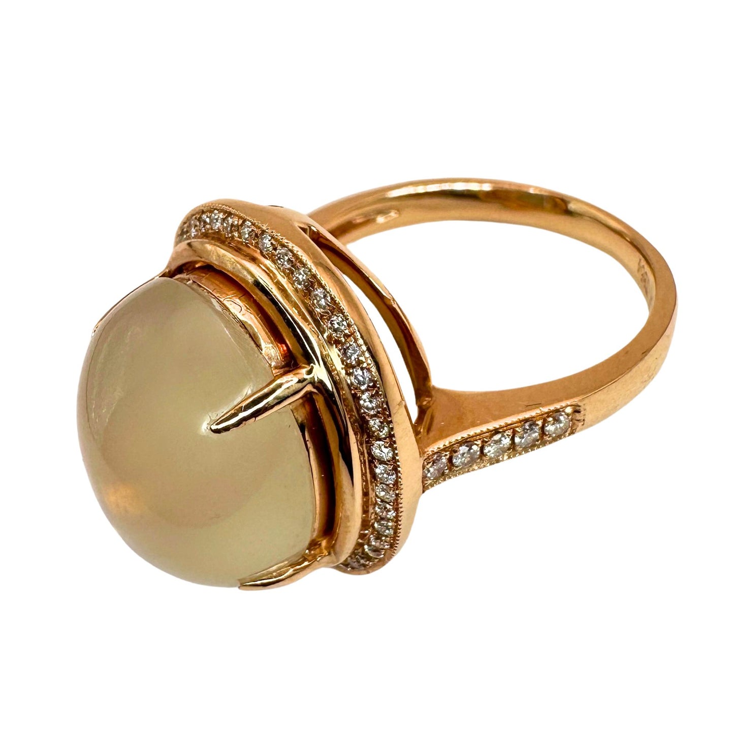 18k Diamond and Moonstone Ring