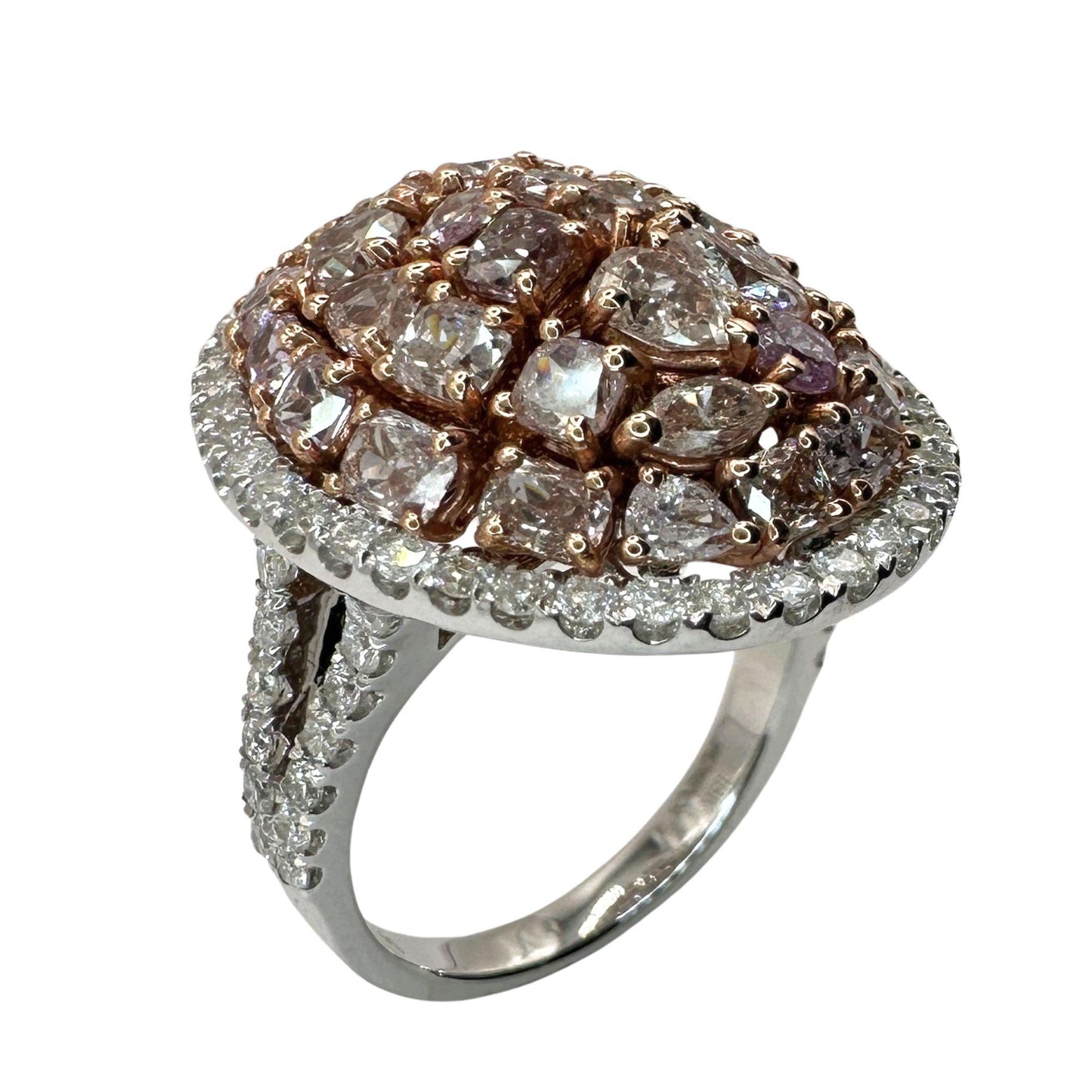 18k Pink and White Diamond Cocktail Ring