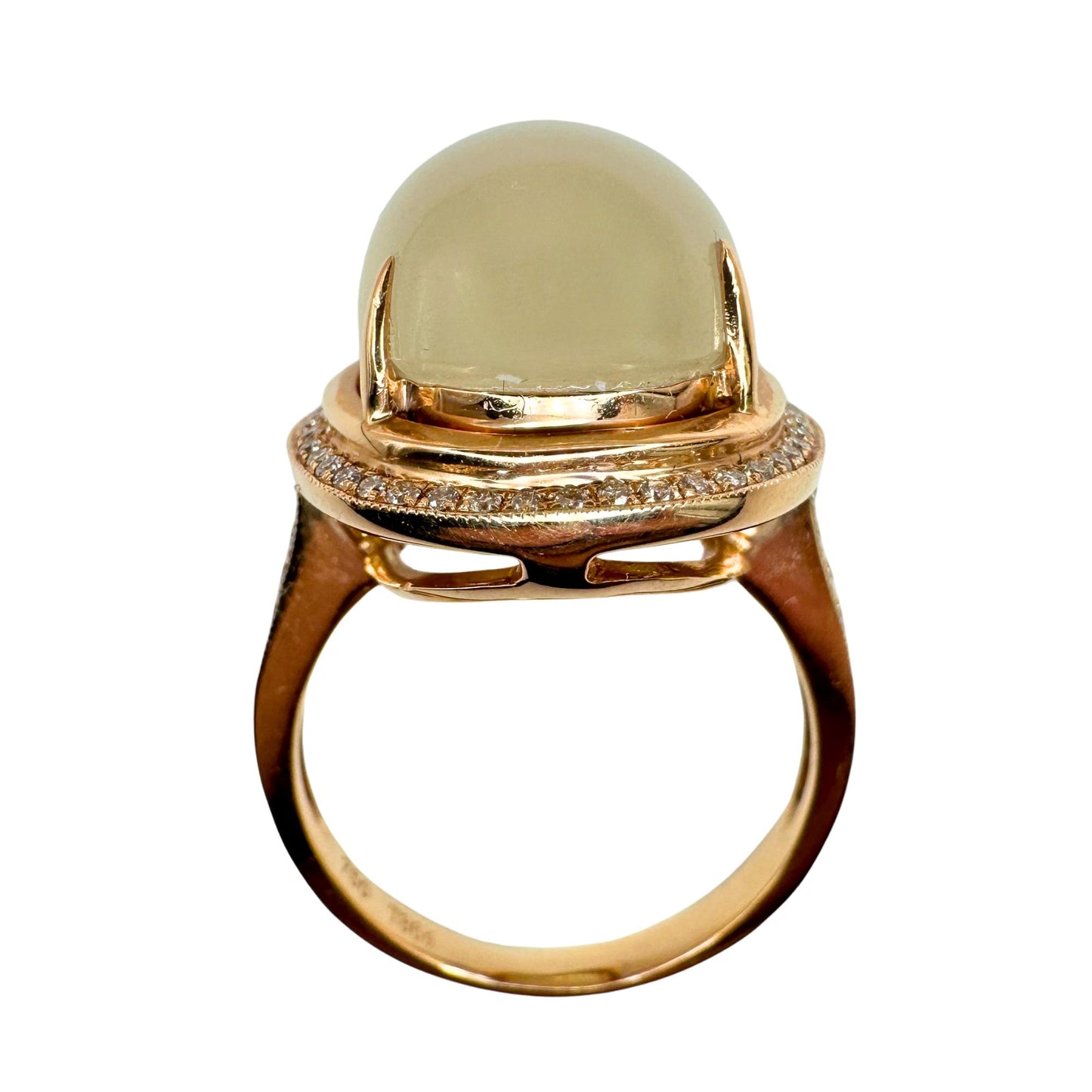 18k Diamond and Moonstone Ring