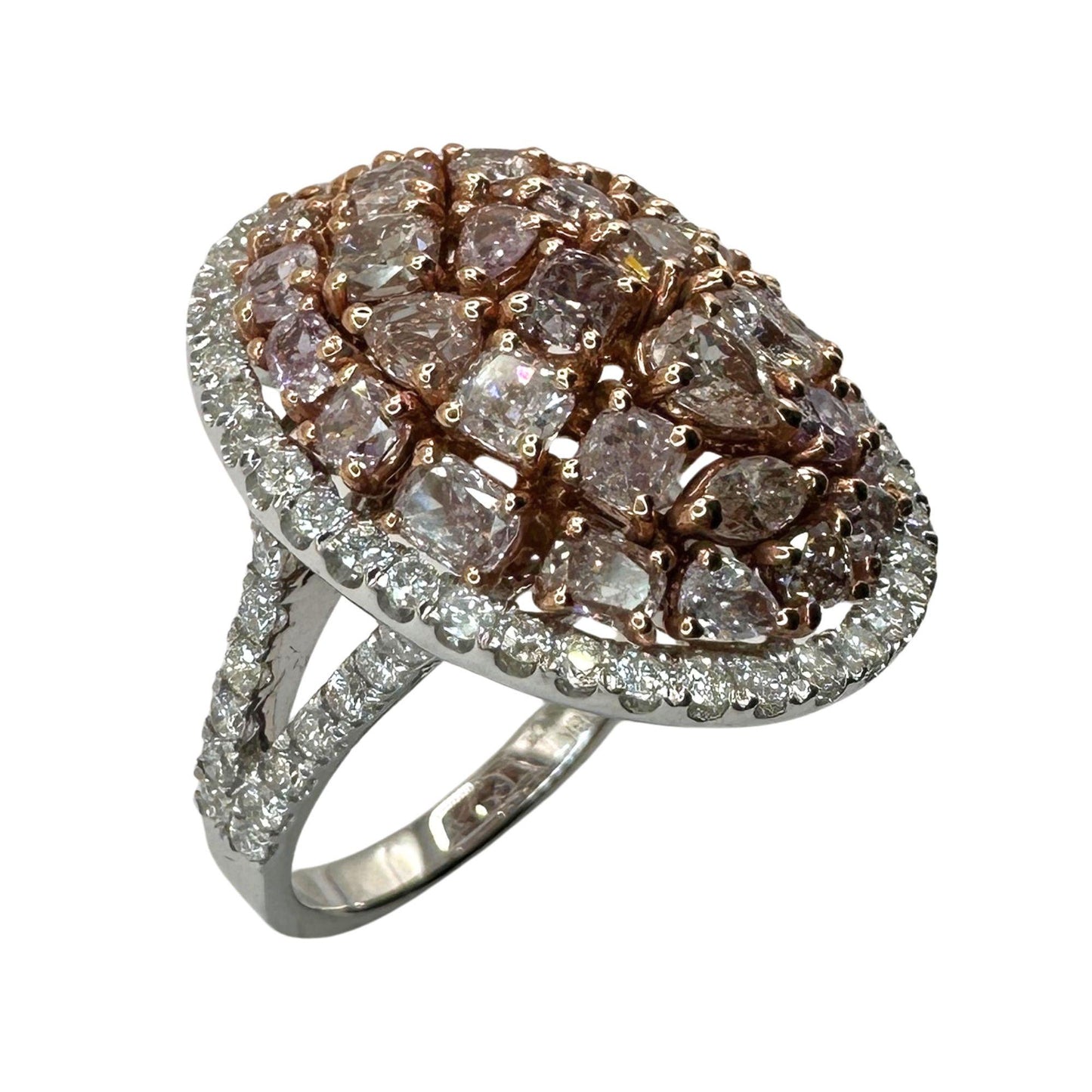 18k Pink and White Diamond Cocktail Ring