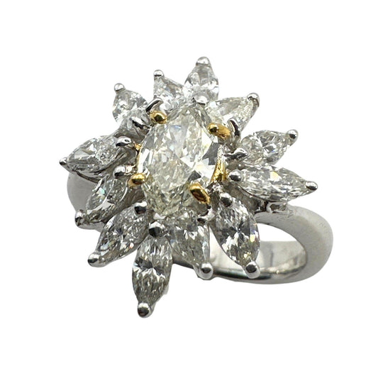 18k Diamond Ring with Marquise Center