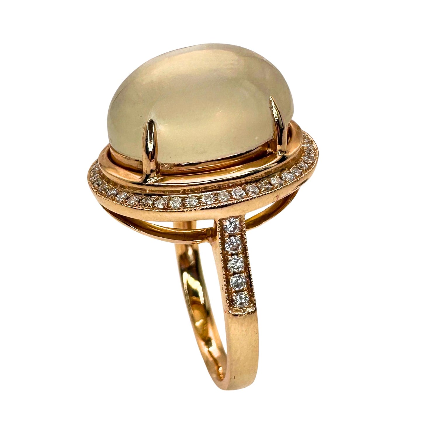 18k Diamond and Moonstone Ring