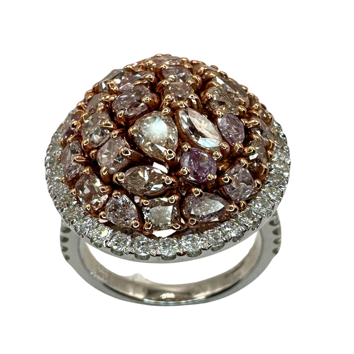 18k Pink and White Diamond Cocktail Ring