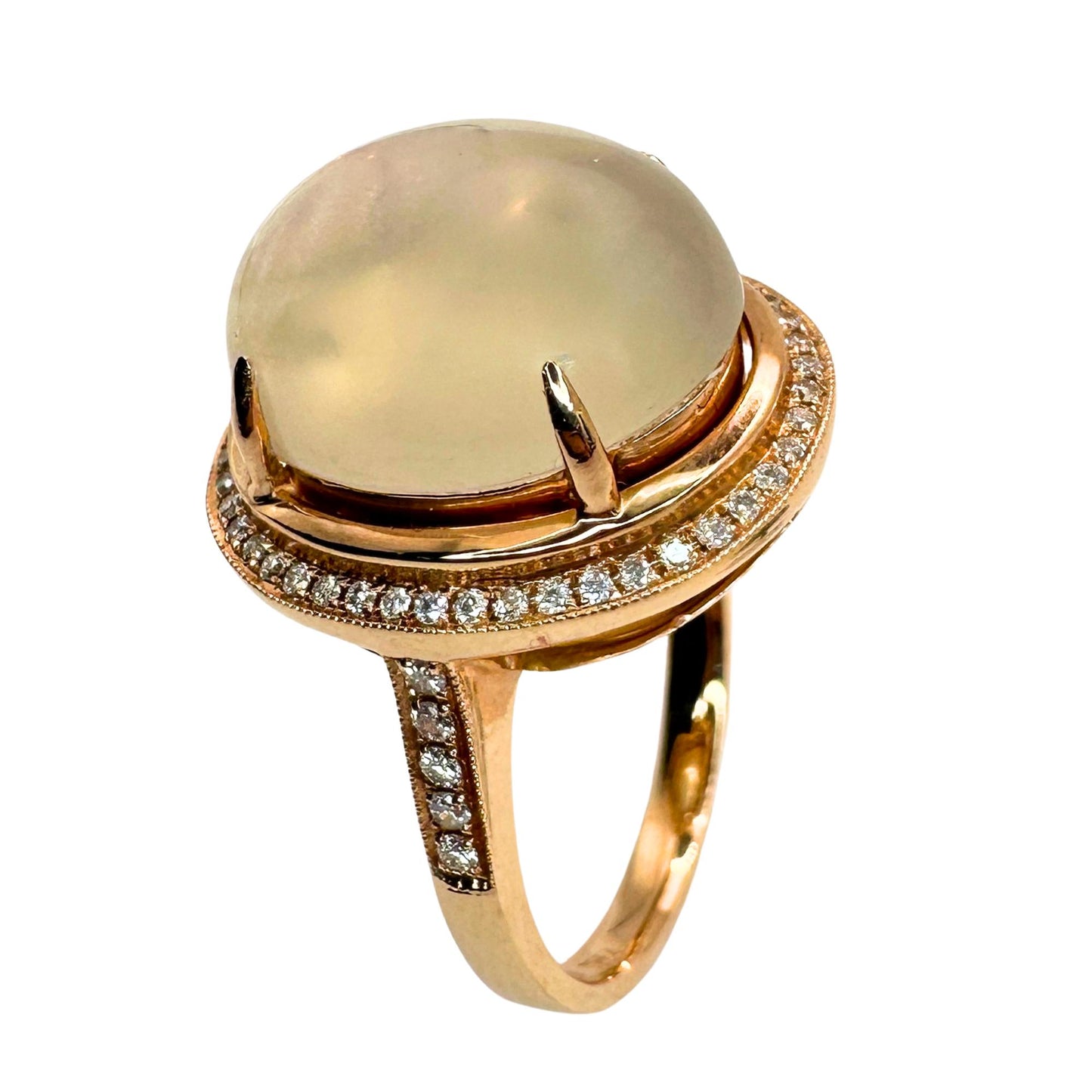 18k Diamond and Moonstone Ring