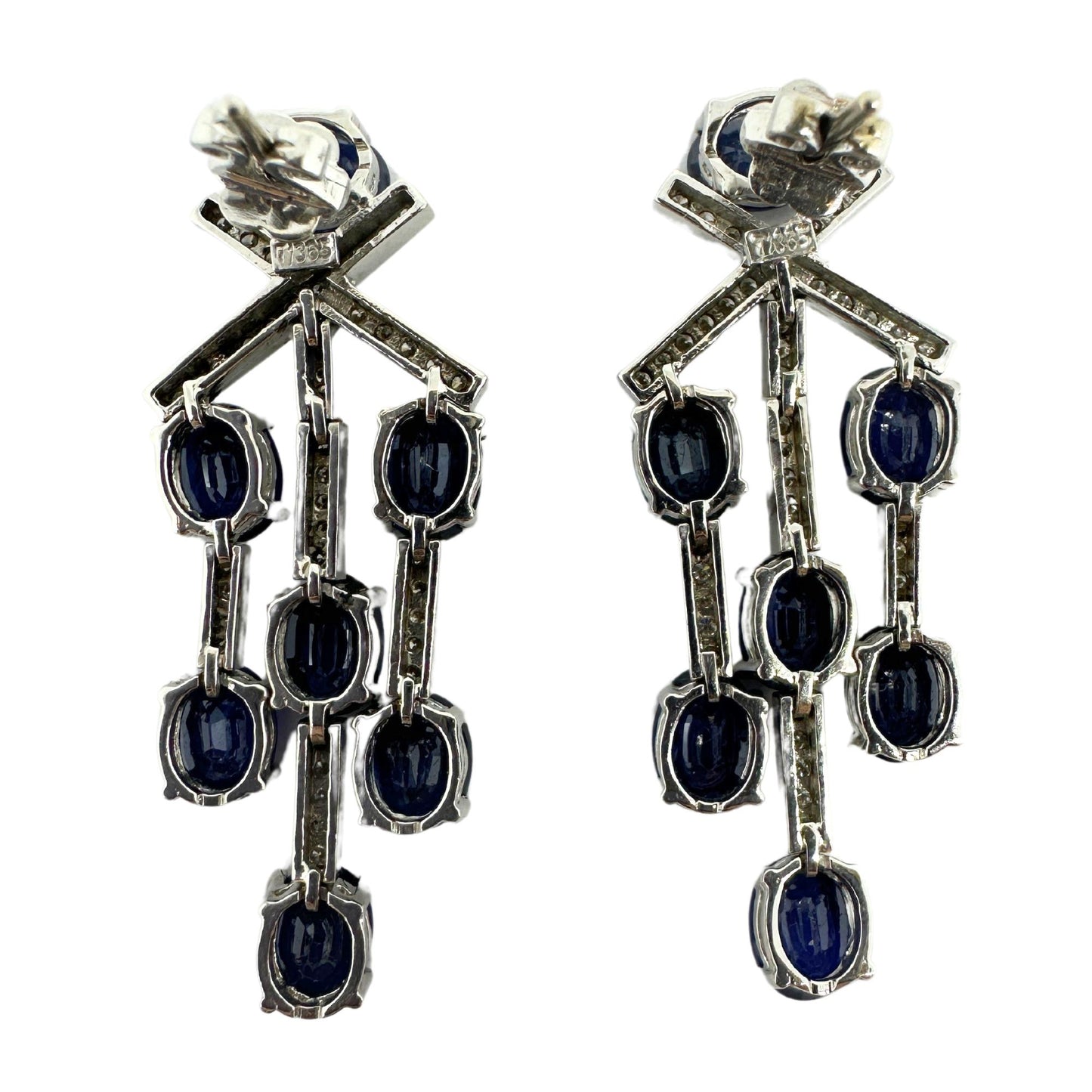 18k White Gold Diamond and Sapphire Earrings