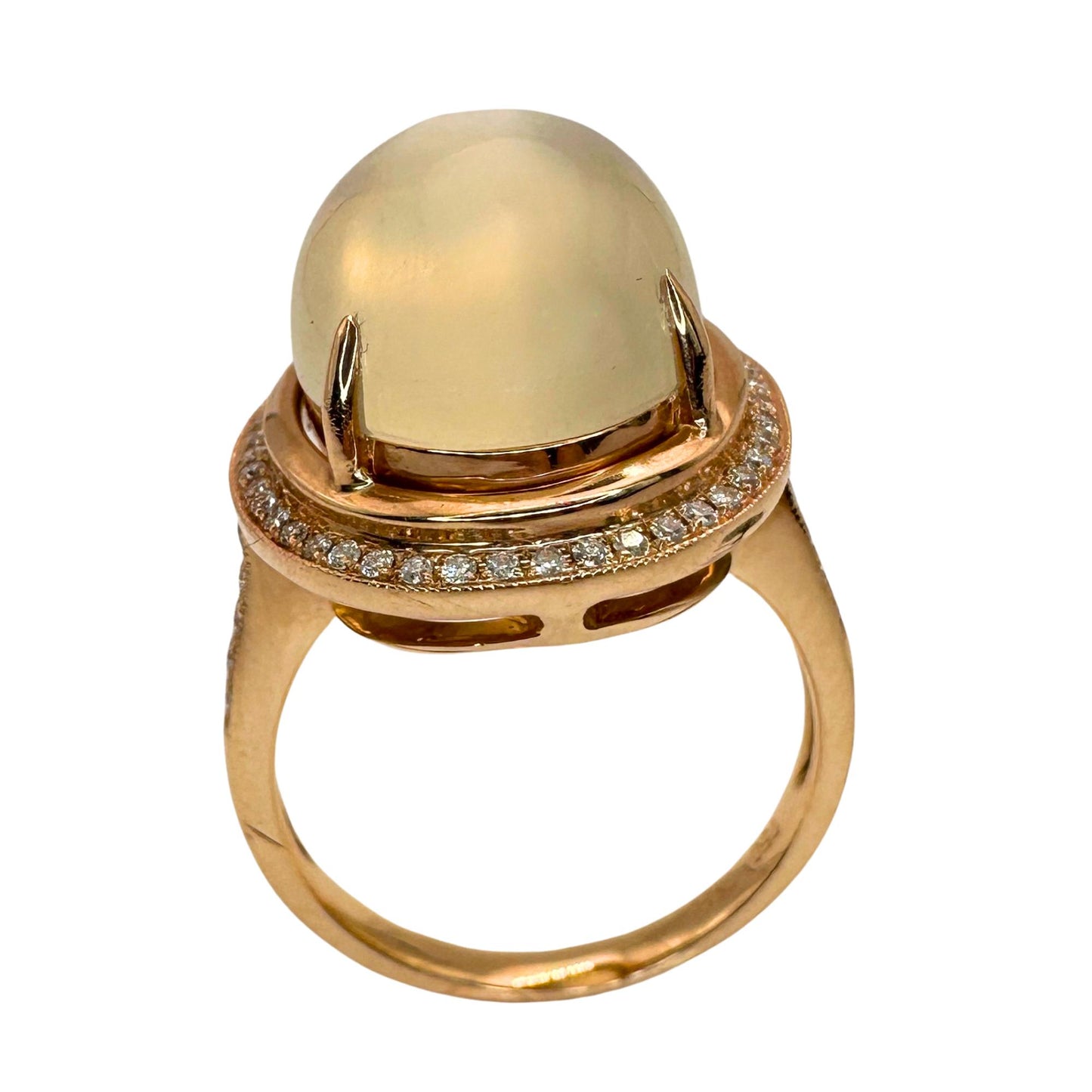18k Diamond and Moonstone Ring