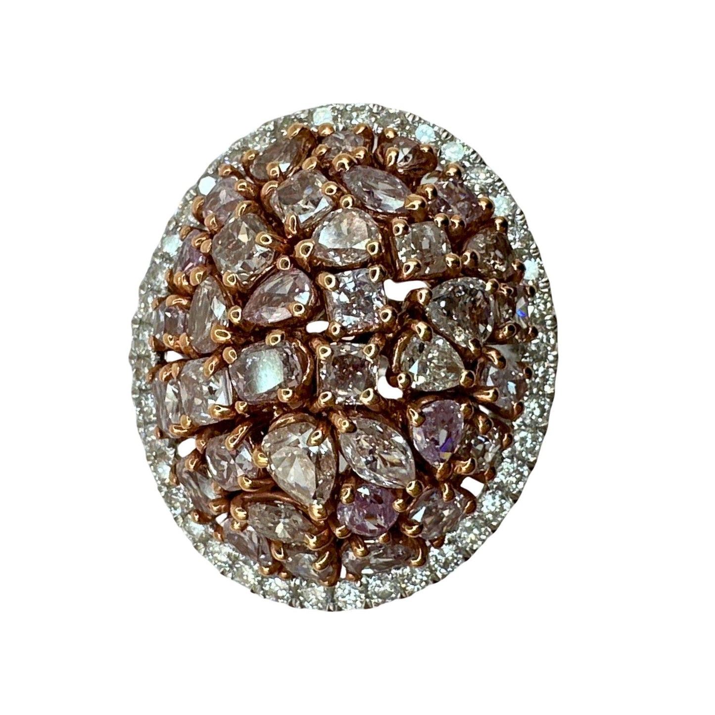 18k Pink and White Diamond Cocktail Ring