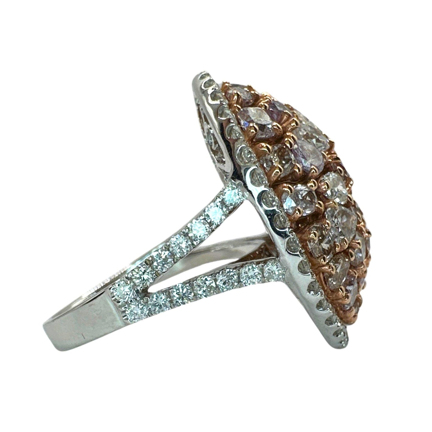18k Pink and White Diamond Cocktail Ring