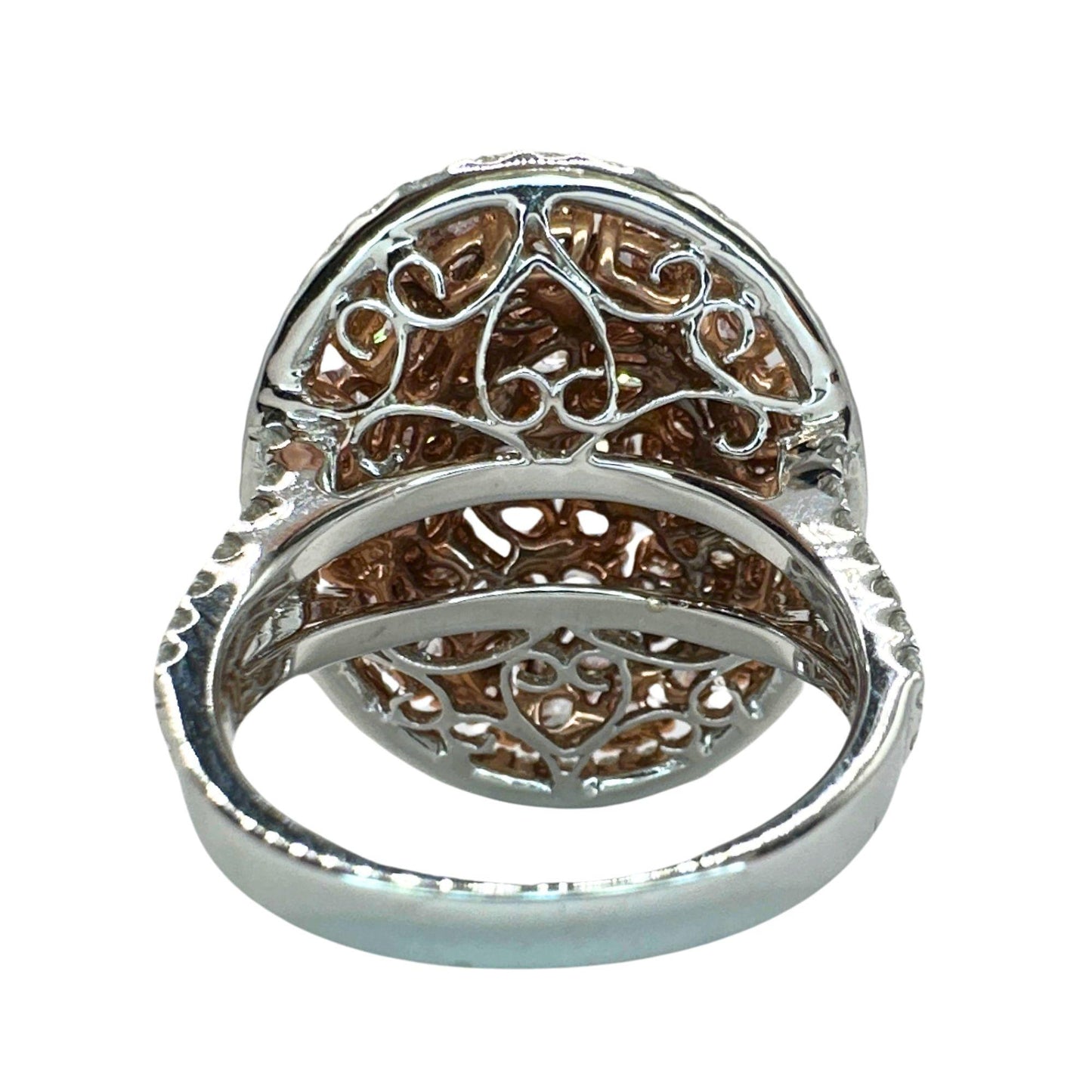 18k Pink and White Diamond Cocktail Ring