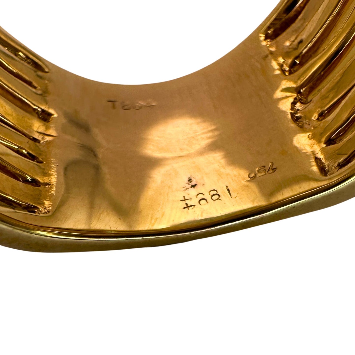 18k Yellow Gold Diamond Crossover Wide Band Ring