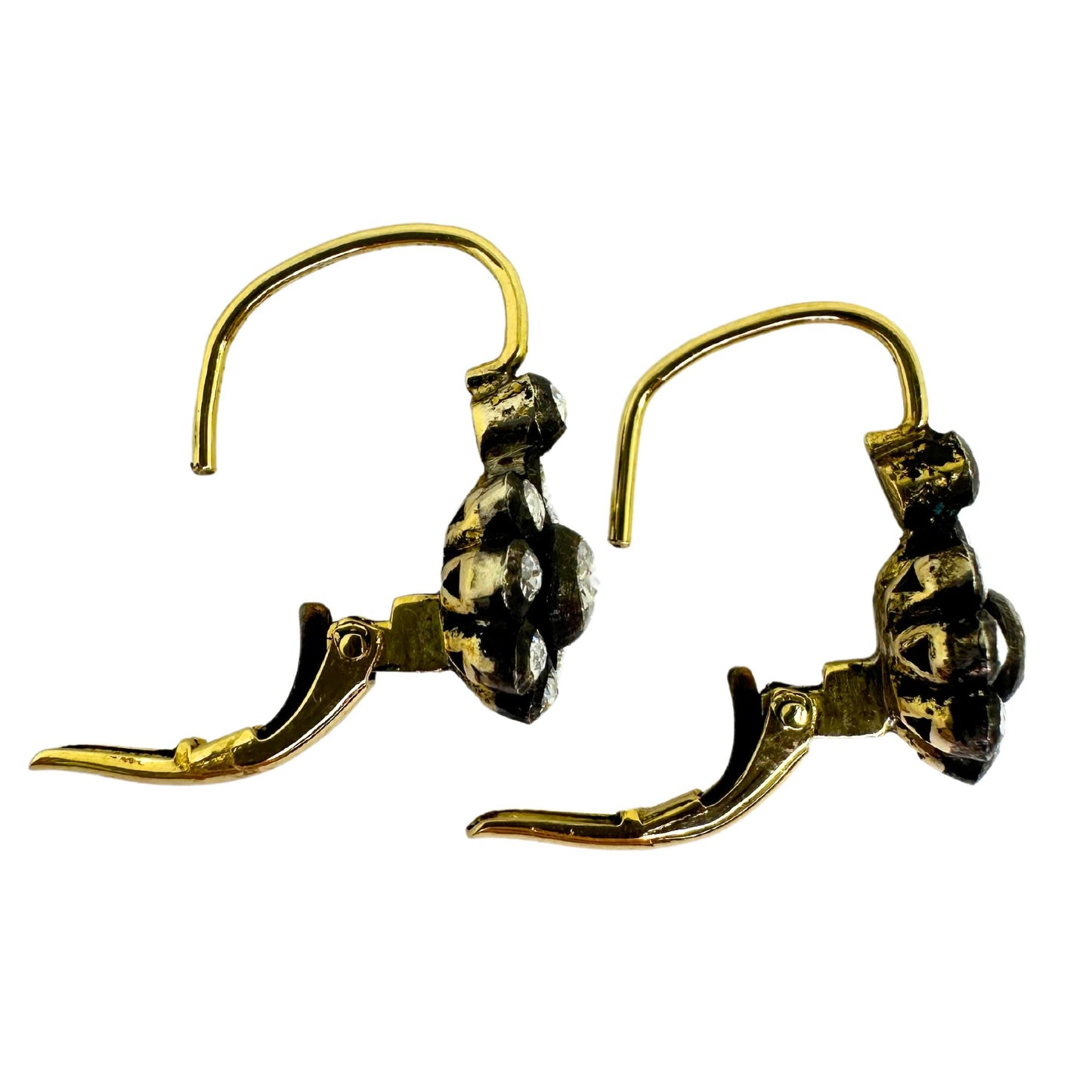 18k Rose Cut Diamond Earrings