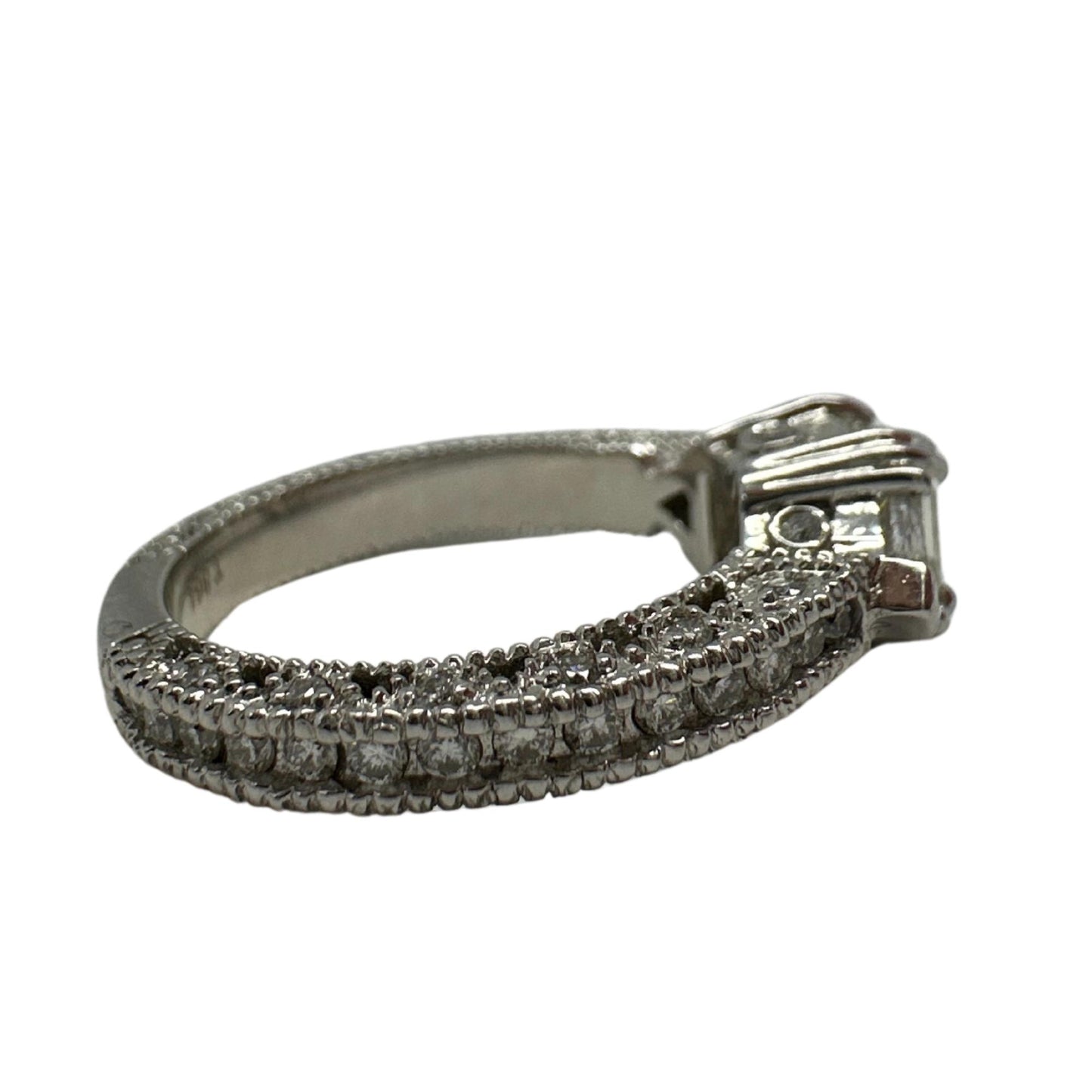 18K White Gold Trillion and Emerald Cut Diamond Ring