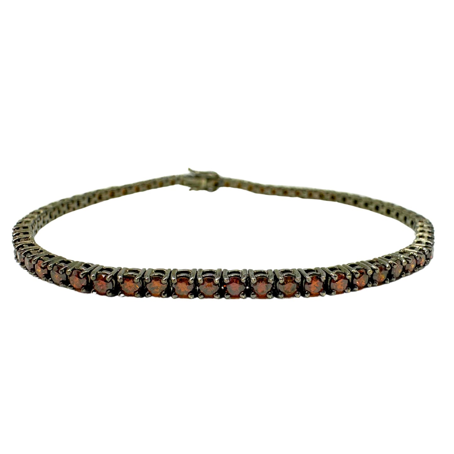 18K 3.05 carat Brown Diamond Tennis Bracelet - 7 inches