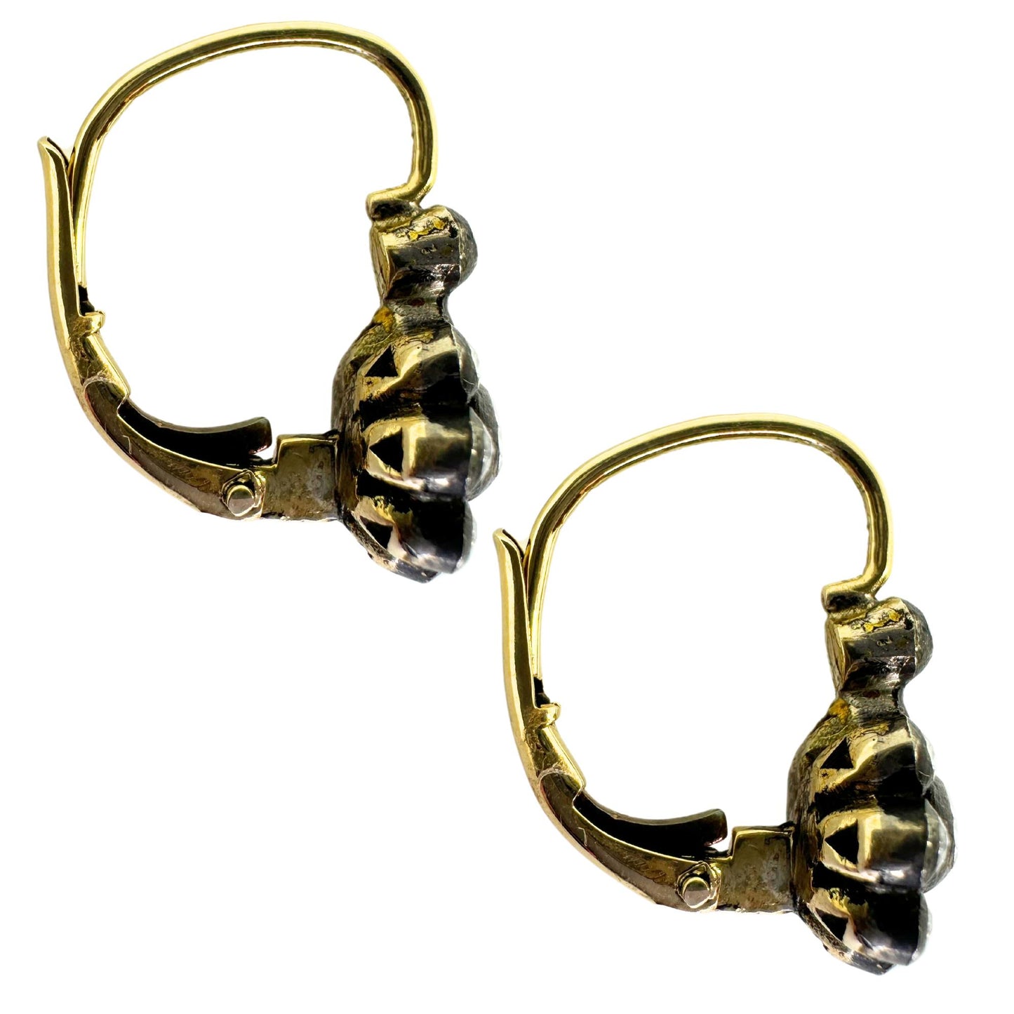 18k Rose Cut Diamond Earrings