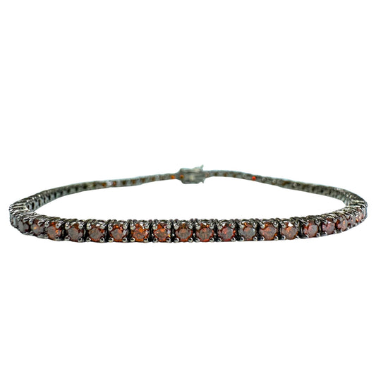 18K 3.05 carat Brown Diamond Tennis Bracelet - 7 inches