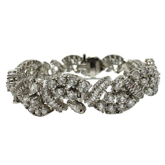 Platinum Mixed Cut Diamond Bracelet