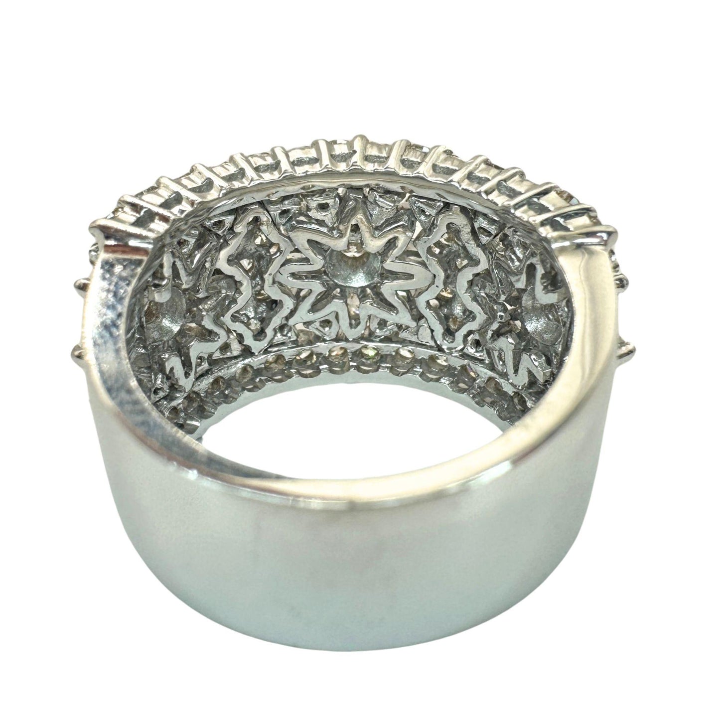 18k Marquise Cut Diamond Wide Band Ring