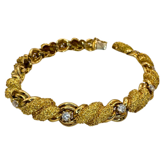 18k Yellow Gold 1960's Tiffany & Co Diamond Bracelet
