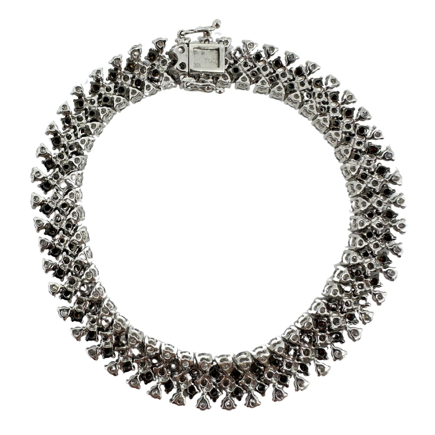 18K White Gold Diamond and Brown Diamond Bracelet
