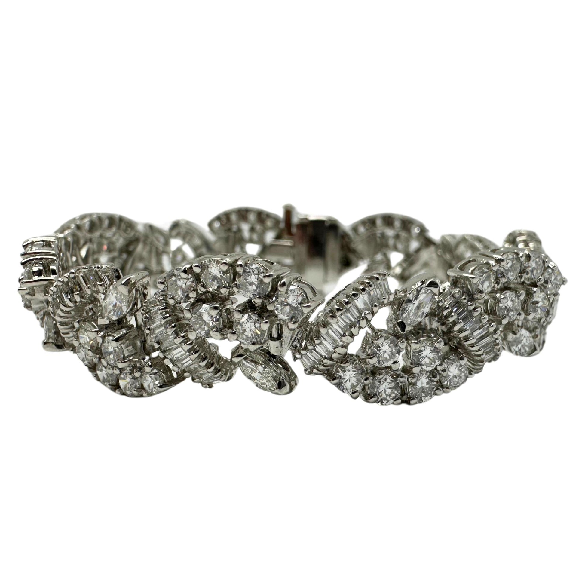 Platinum Mixed Cut Diamond Bracelet