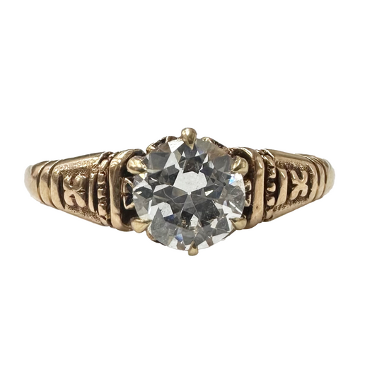 14k Victorian Gold and Diamond Engagement Ring