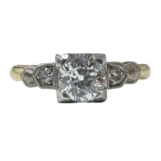 18k and Platinum Victorian Diamond Engagement Ring