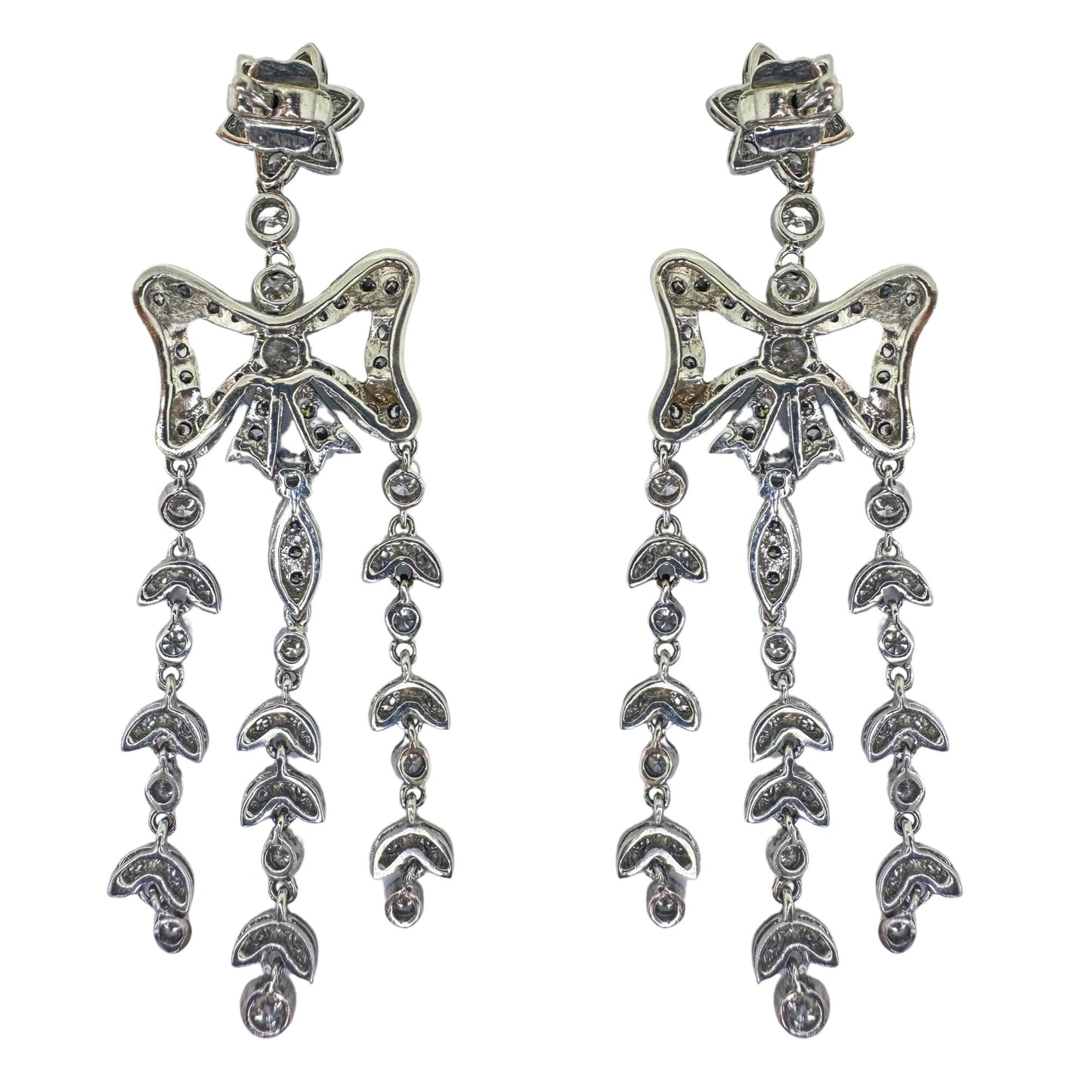 18k and Silver Diamond Earrings