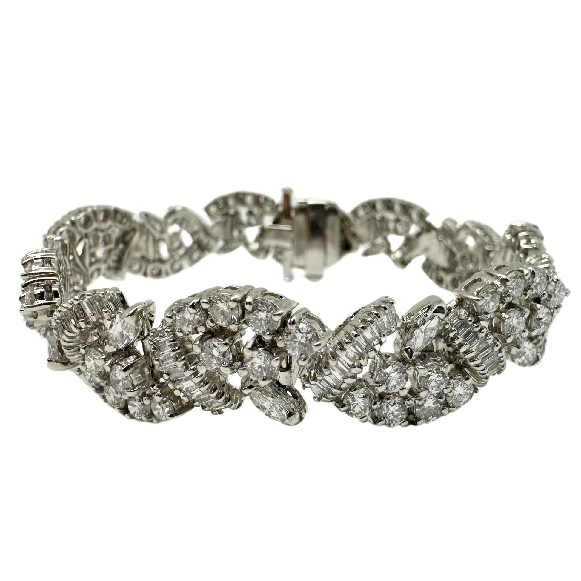 Platinum Mixed Cut Diamond Bracelet